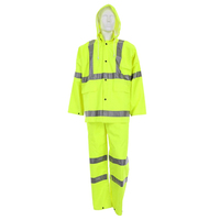 MCR MCR HI VIS RAIN SUIT JACKET W/ DETACHABLE HOOD AND BIB PANTS<p>LARGE</p>